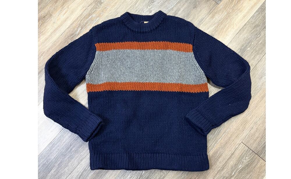 American Eagle Wool Blend Sweater Mens Medium Stripe Knit Crewneck